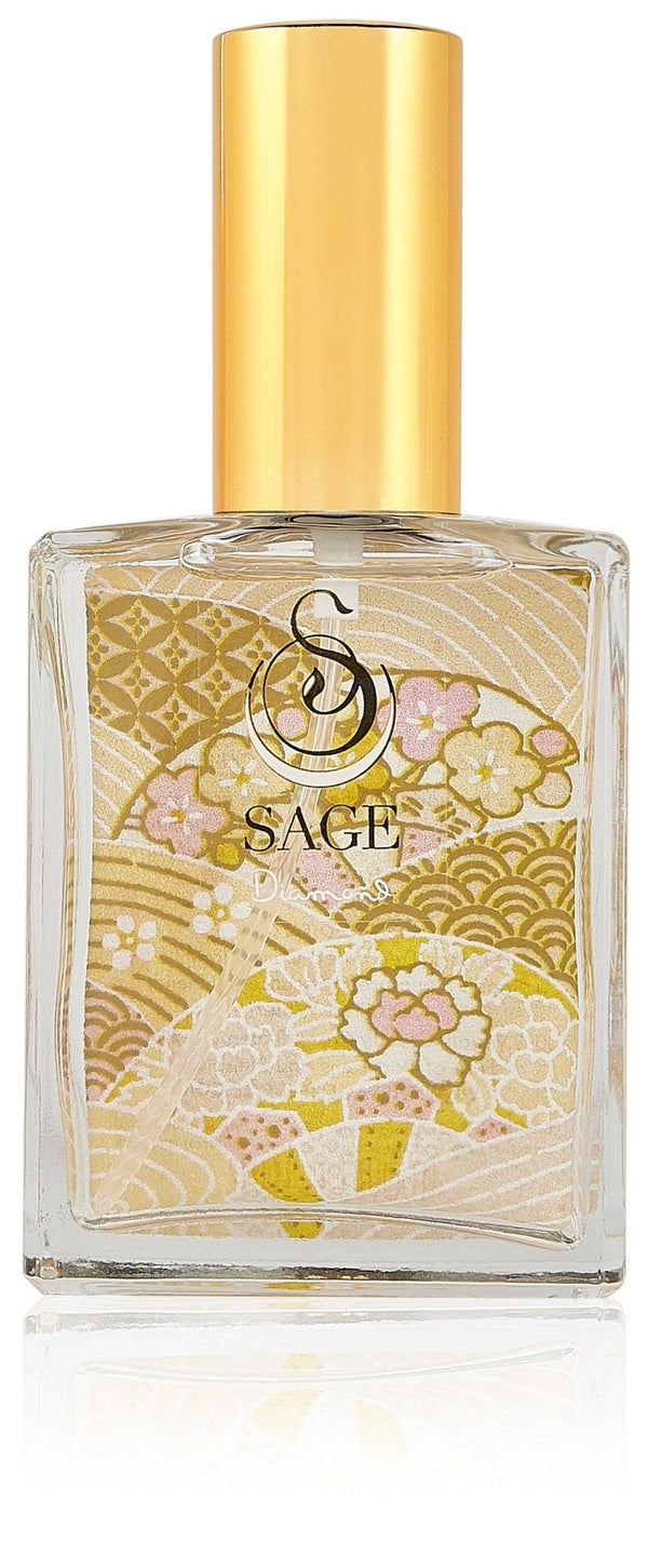 2 oz Sage Diamond Organic Perfume Eau de Toilette spray, subtle, gender neutral  vegan cruelty free fragrance made in Cali