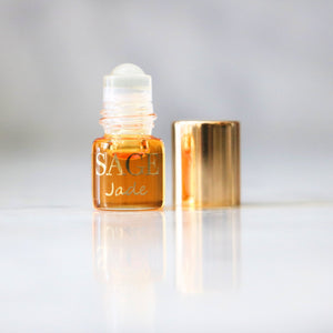 .03 oz Mini Roll on Jade Perfume Oil by Sage, dark floral, Gender Neutral, Vegan, Cruelty Free, travel size fragrance