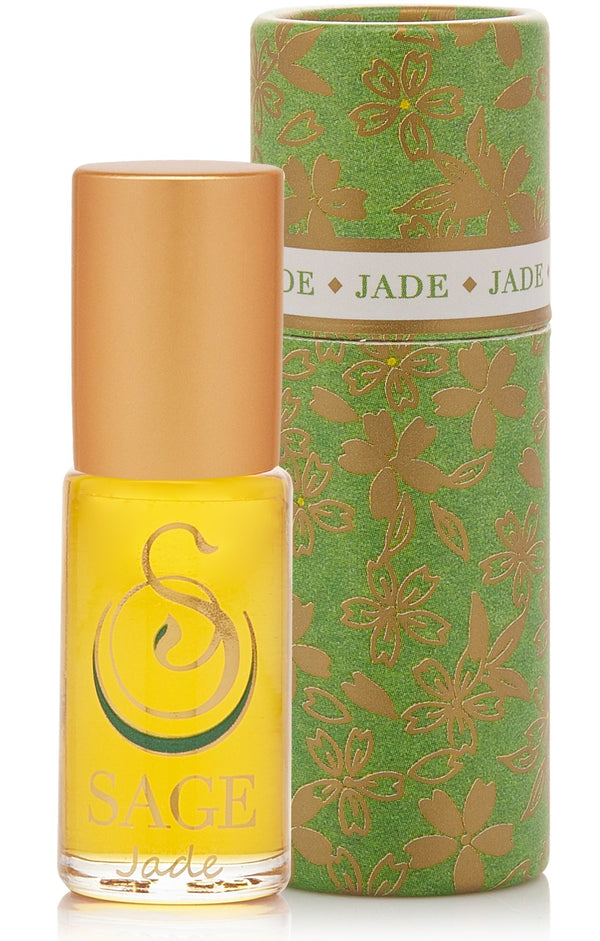 1/8 oz roll on Sage Jade Perfume Oil in reusable box, dark floral, Gender Neutral Vegan, Cruelty free fragrancee