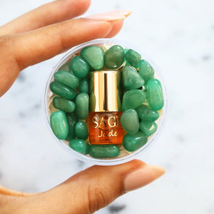 Jade Perfume Oil Concentrate Mini Rollie with Gemstones by Sage - The Sage Lifestyle