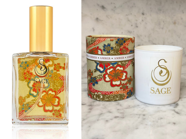 MY ABODE ~ AMBER Organic Eau de Toilette and Candle Gift Set by Sage - The Sage Lifestyle