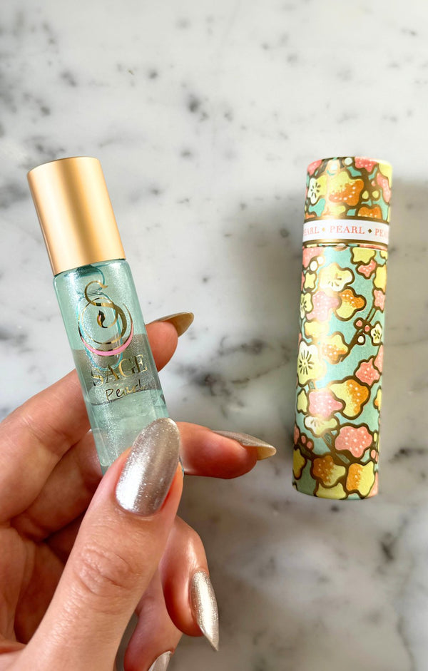 Pearl Limited Edition Shimmering 1/4 oz Gemstone Perfume Oil Concentrate Roll - On by Sage - The Sage Lifestyle