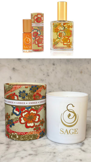 PERFUMISTA ~ AMBER Gemstone Perfume &amp; Candle Gift Set by Sage - The Sage Lifestyle