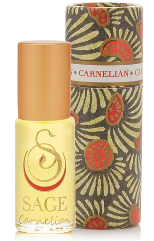 1/8 oz roll on Sage Carnelian Perfume Oil in reusable box, fruity, Gender Neutral ,Vegan and Cruelty free fragrance