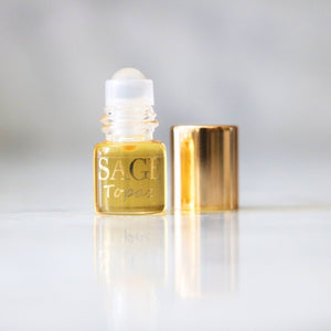 .03oz Mini Roll on Sage Topaz Perfume Oil Subtle,Gender-Neutral Vegan,Cruelty-Free, and travel-size fragrance