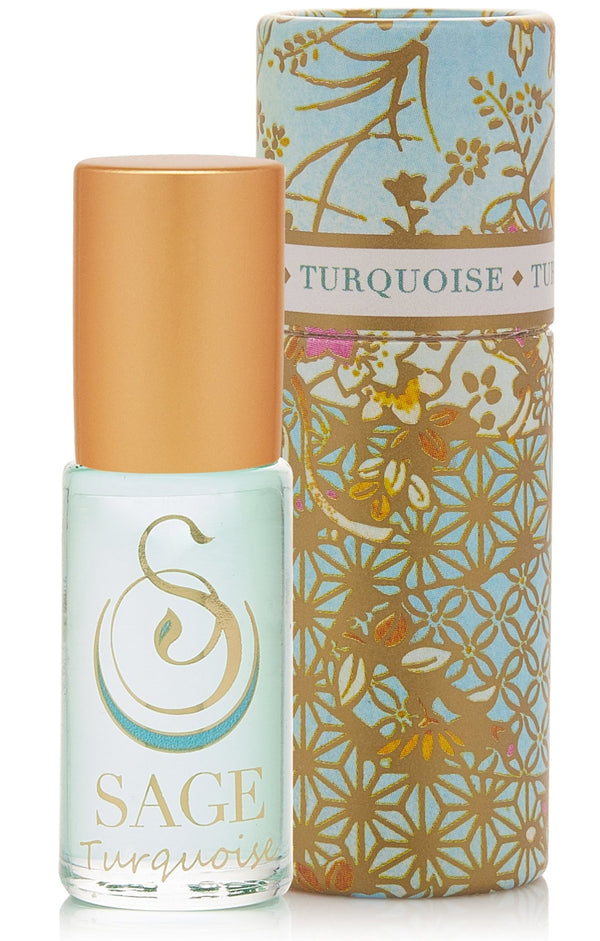 1/8 oz roll on Sage Turquoise Perfume Oil in reusable box Marine, Gender Neutral, Vegan, Cruelty-free fragrance