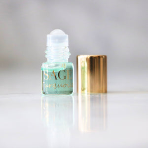 .03 oz Mini Roll on Sage Turquoise Perfume Oil, Marine Gender Neutral, Vegan, Cruelty Free, travel size scent